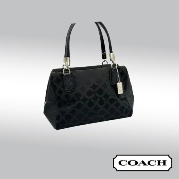 Coach Handbags - Coach Madison Op Art Sateen Mini Satchel – Black Sateen / Op Art